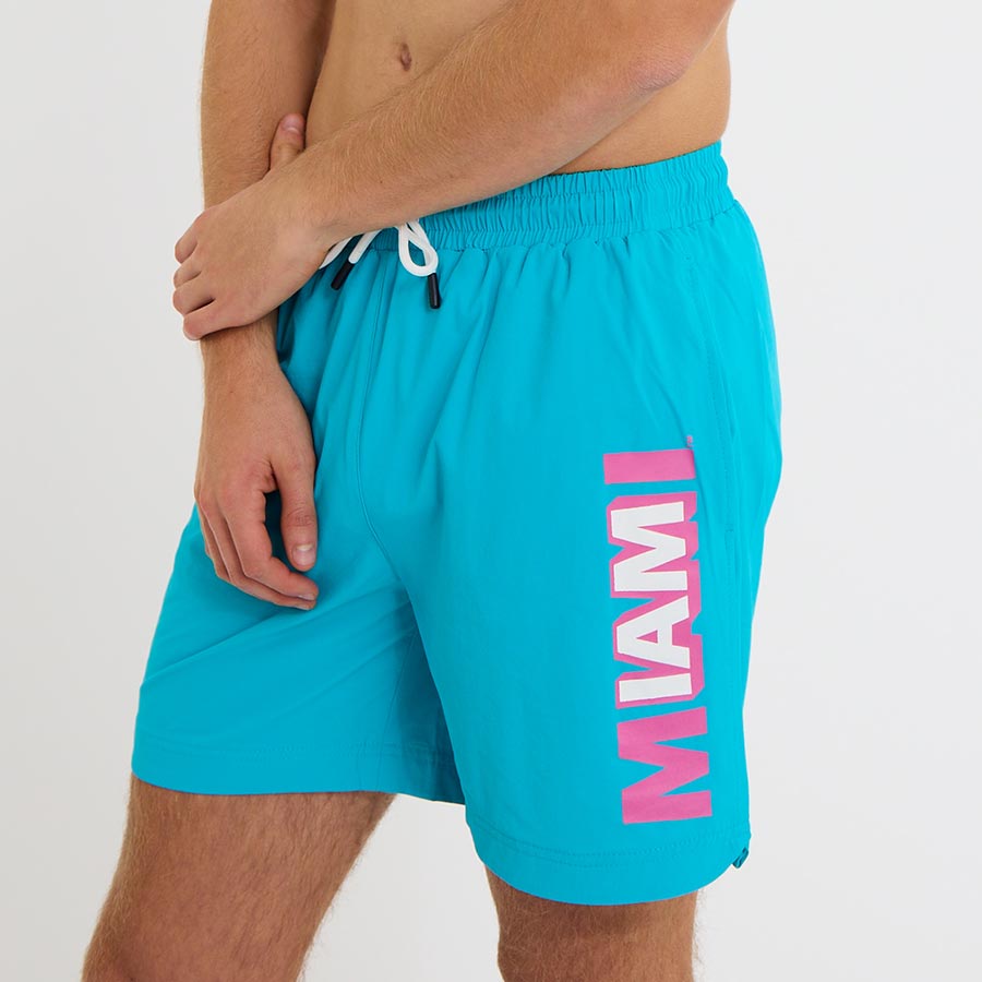 IAM MIAMI Blue Ocean Drive Swim Trunk