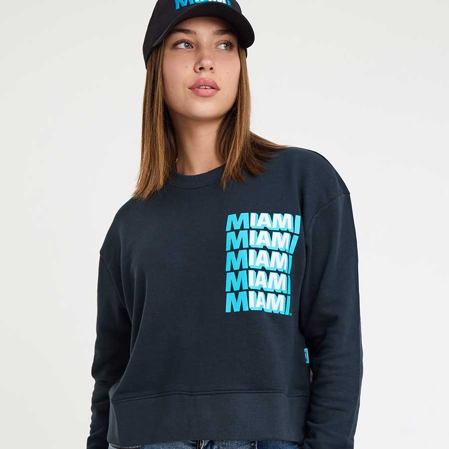 Black IAM MIAMI Mile Women's Crew Neck