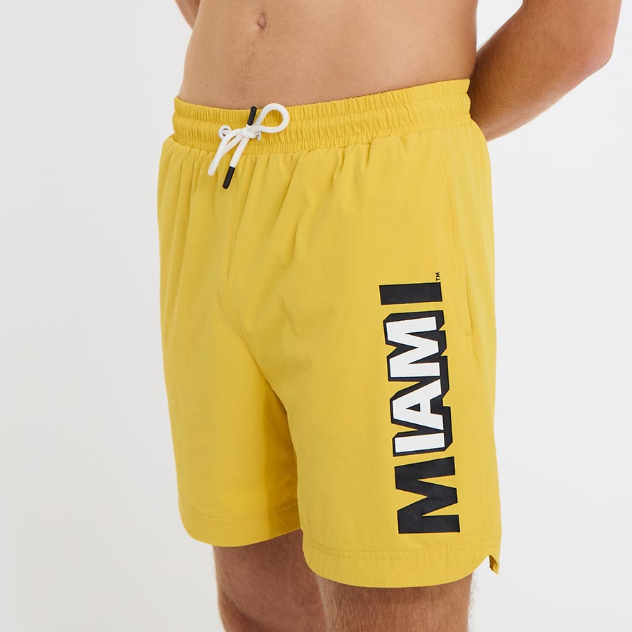 IAM MIAMI Yellow Ocean Drive Swim Trunk