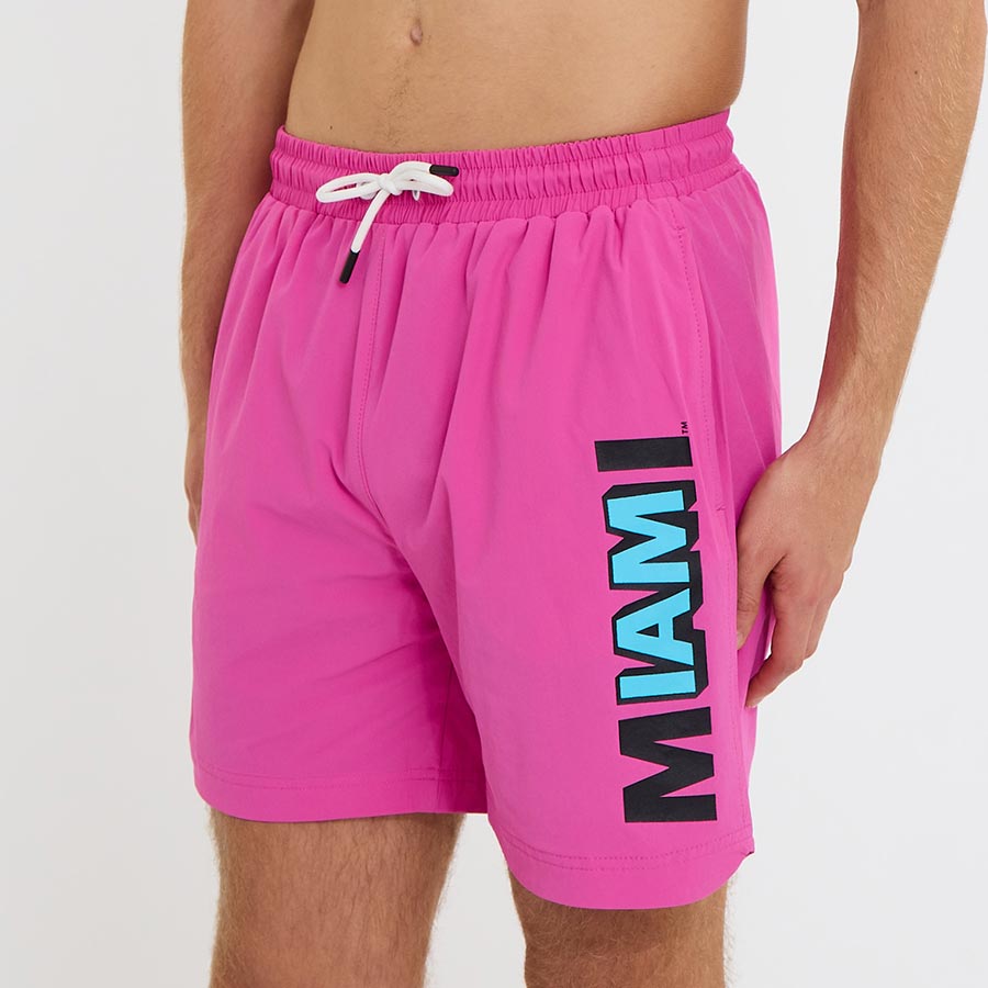 IAM MIAMI Pink Ocean Drive Swim Trunk